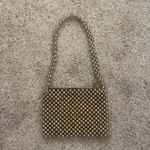Topshop Gold Beaded Shoulder Bag